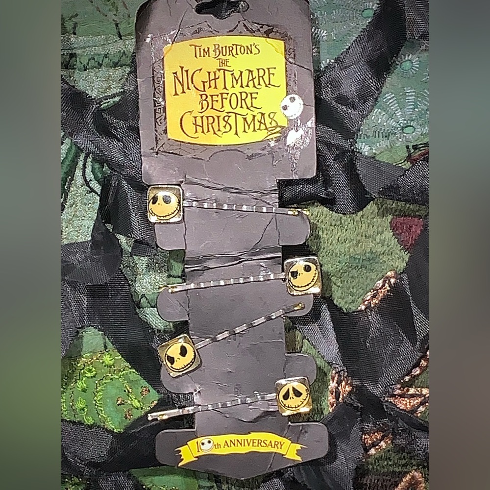 SALE Vtg 2003 TNBC 10th Anniversary Jack Skellington Barrettes